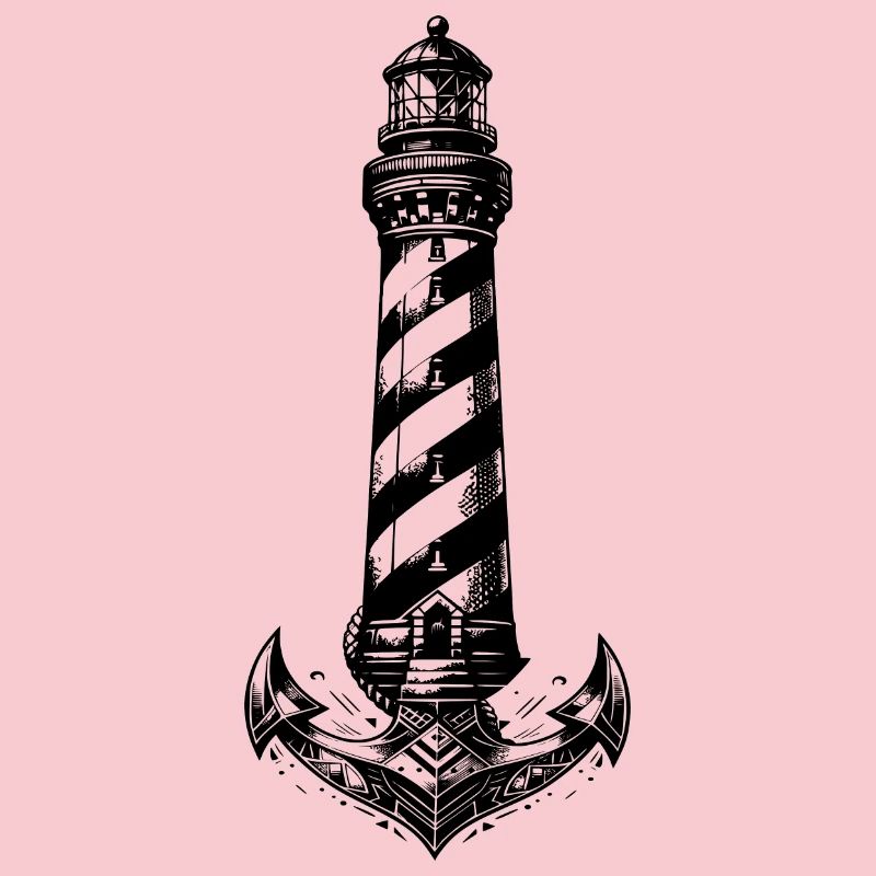 Conception d’ancre de phare côtier à rayures obliques
