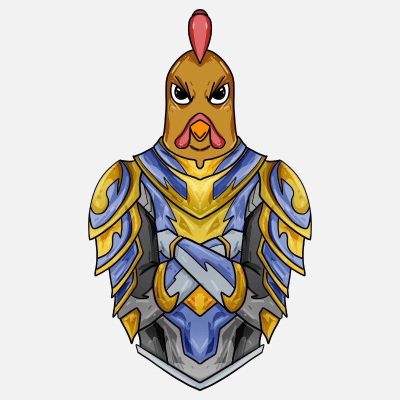 Knight Chicken avec Armor Crusader