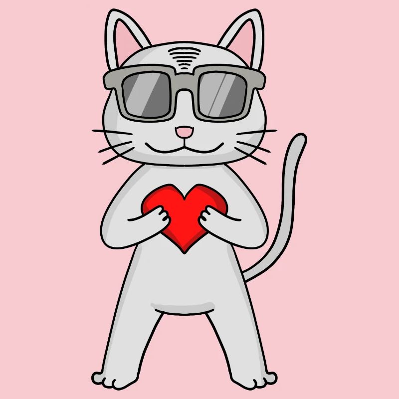 Devon Rex avec lunettes de soleil et cœur