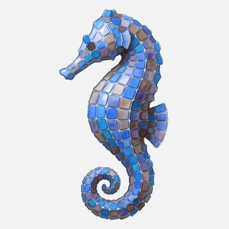 Mosaïque de l’hippocampe - Conception de la mer bleue