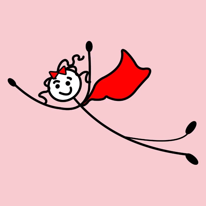 Fliegende Superfrau oder mit rotem Umhang