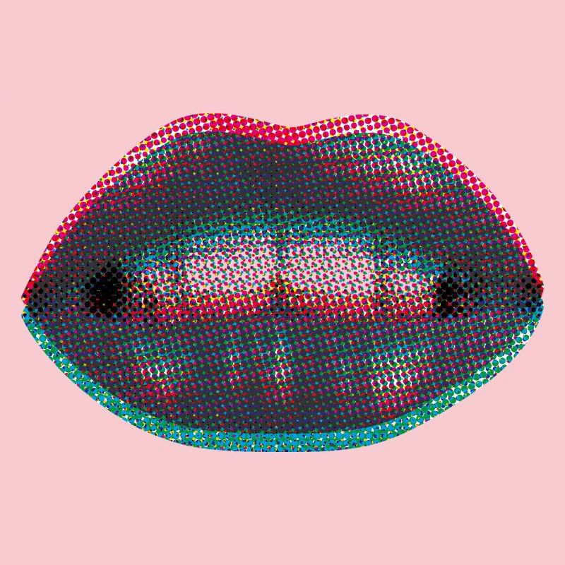 Dotted neon lips