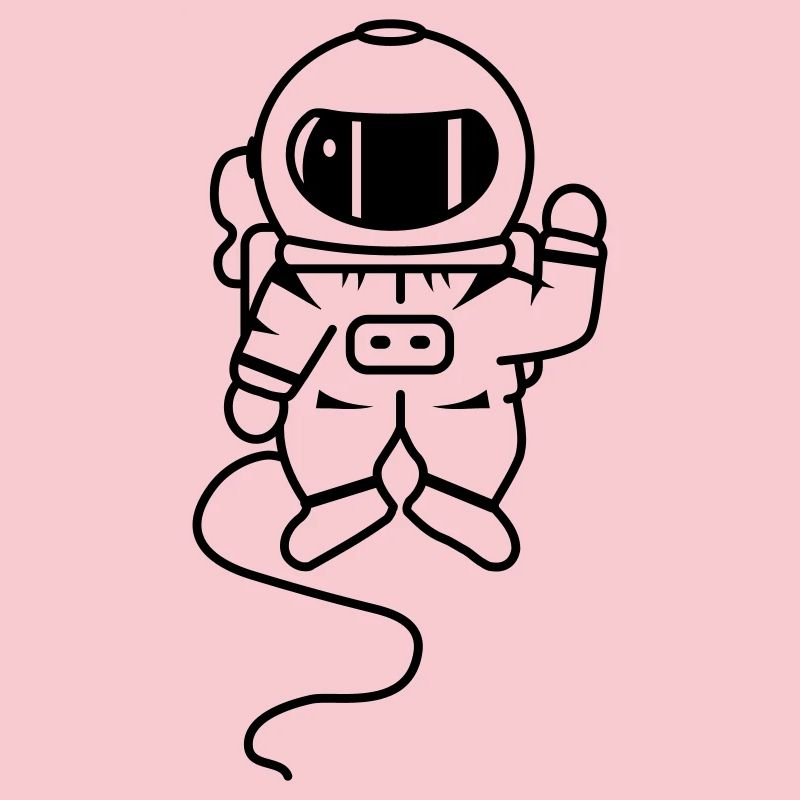 small astronaut in space