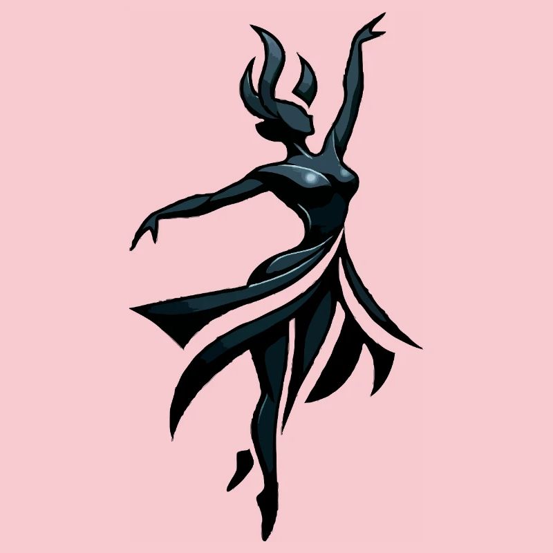 Shadow dancer in neon blue