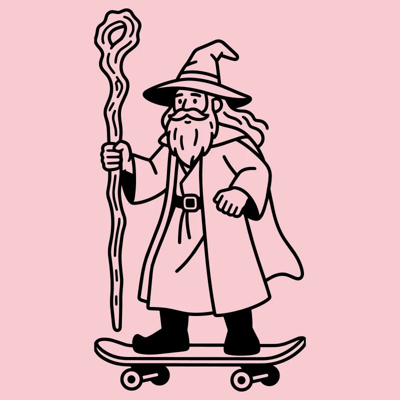 Wizard sur skateboard