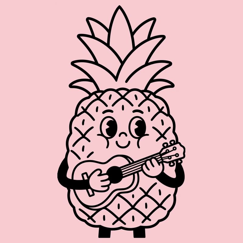pineapple with ukulele
