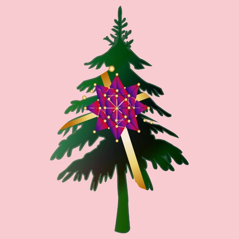 Christbaum oder Weihnachtsbaum & Geschenkschleife