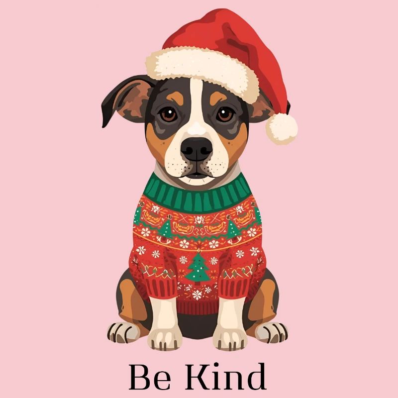 Be Kind – Chien en pull de Noël