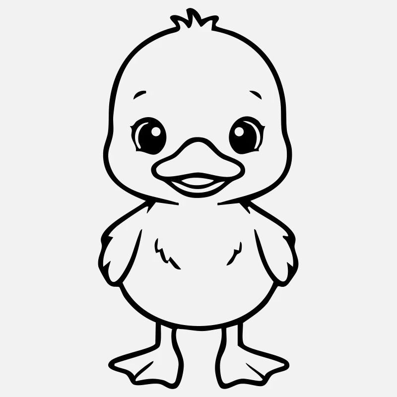 Bébé canard mignon – Design noir et blanc