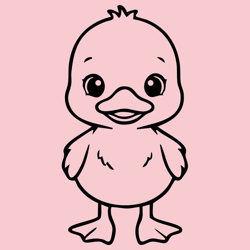 Bébé canard mignon – Design noir et blanc