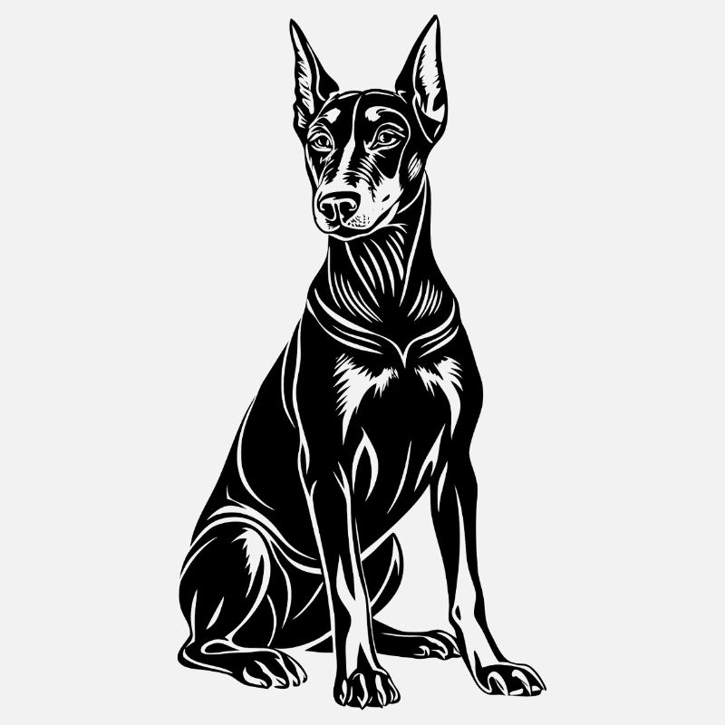 Doberman sitting
