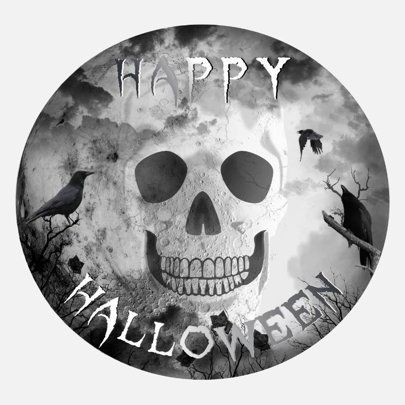 Halloween Skull Crows