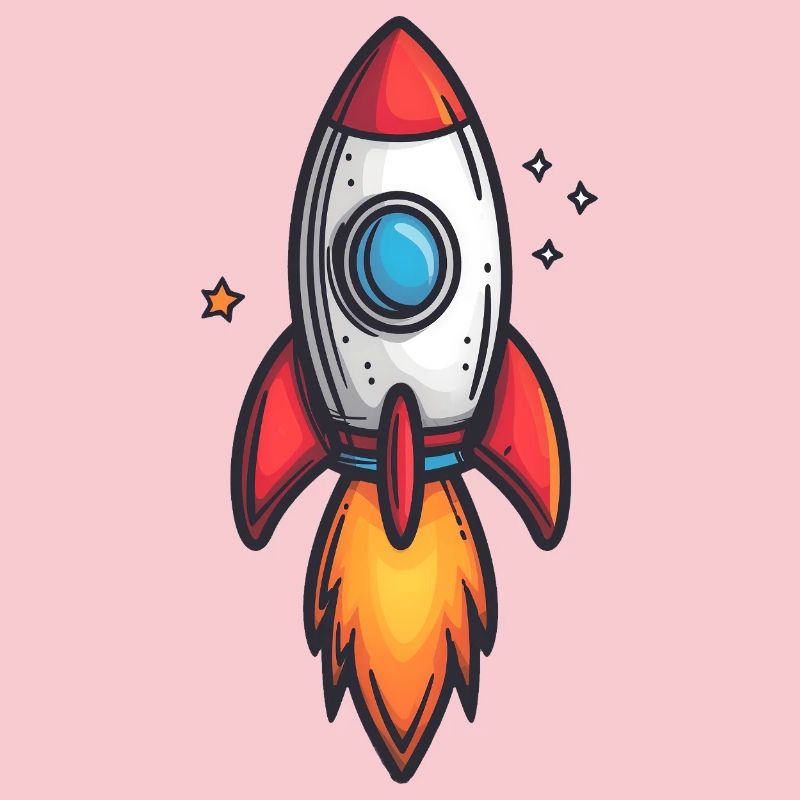 Cartoon Rocket Fire Flight