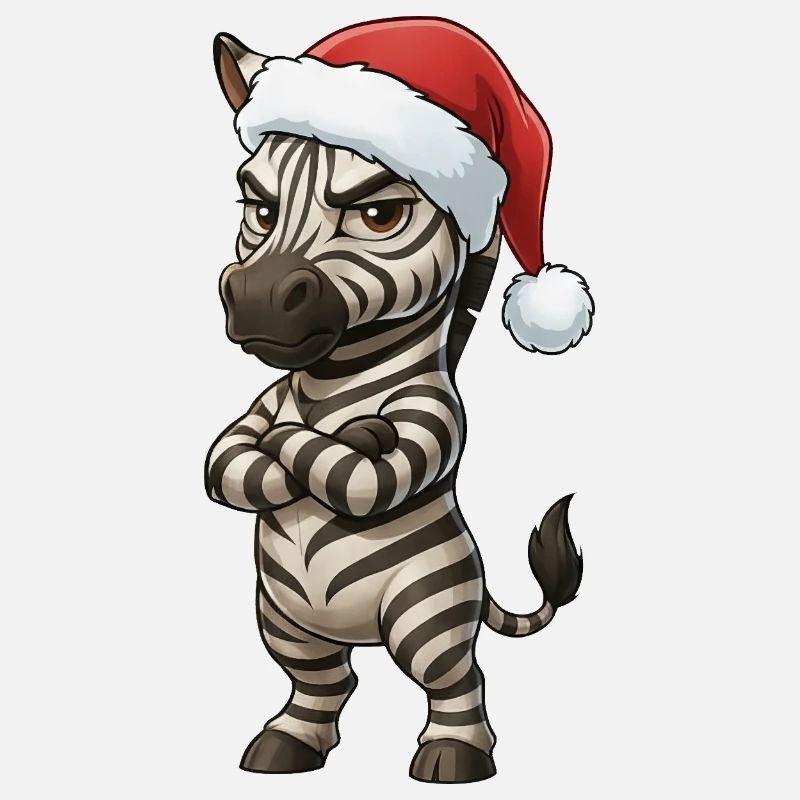 Annoyed Zebra Christmas Hat Grumpy Christmas