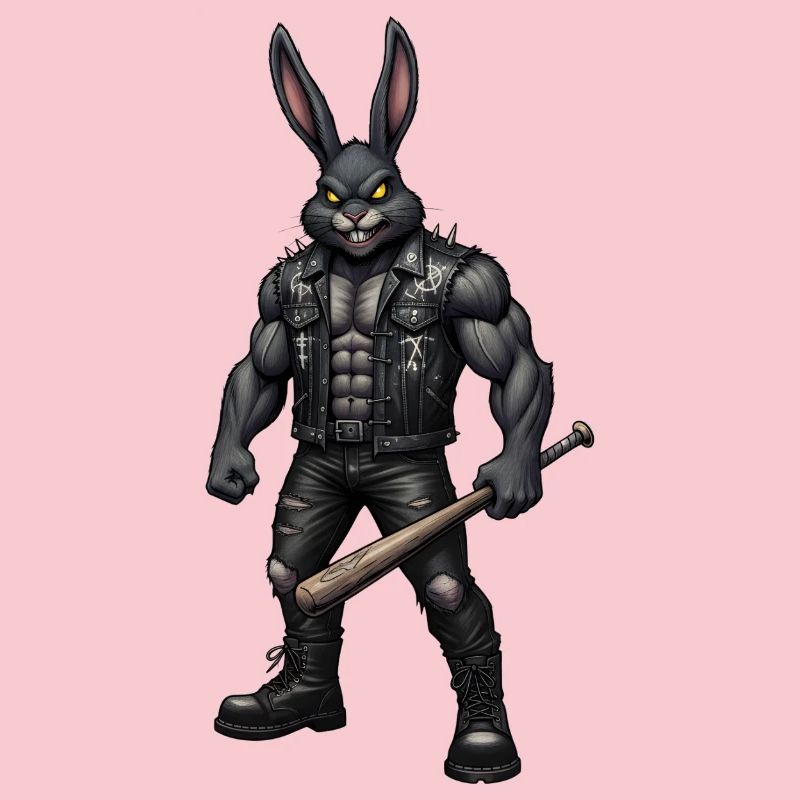 Heavy Metal Easter Bunny Rocker Easter Hardcore Bunny