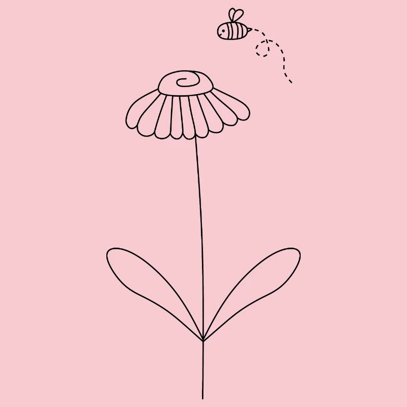 Bee And Flower Art Pattern