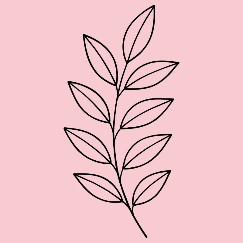 Leaf Branch Line Drawing