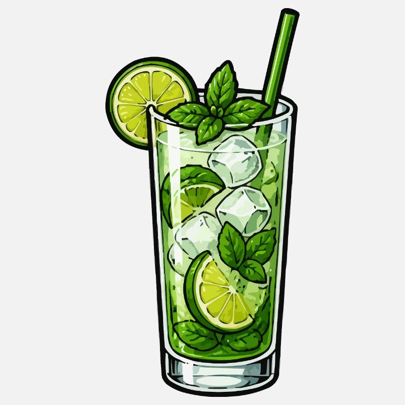 Mint Lime Mojito Illustration