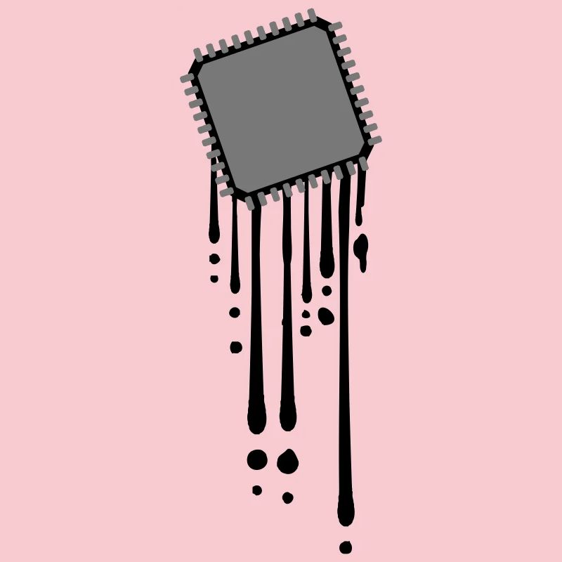melt drops graffiti cpu computer nerd desig