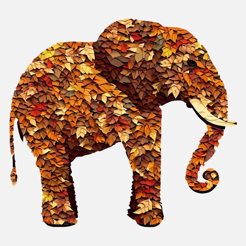 Éléphant d’Afrique en automne: feuillage panaché et