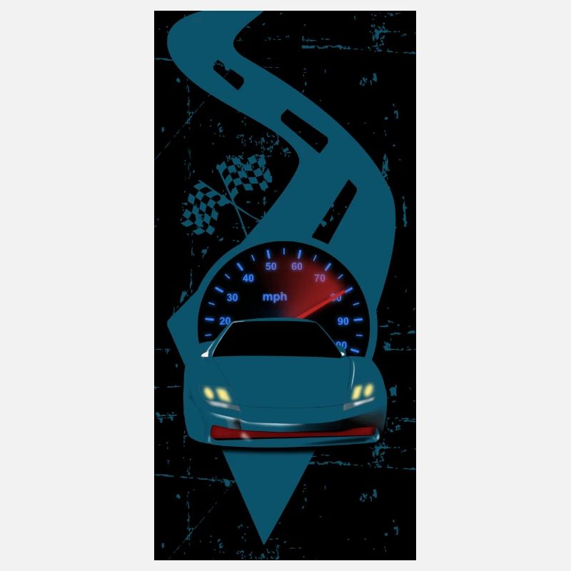 Racing car with speedometer