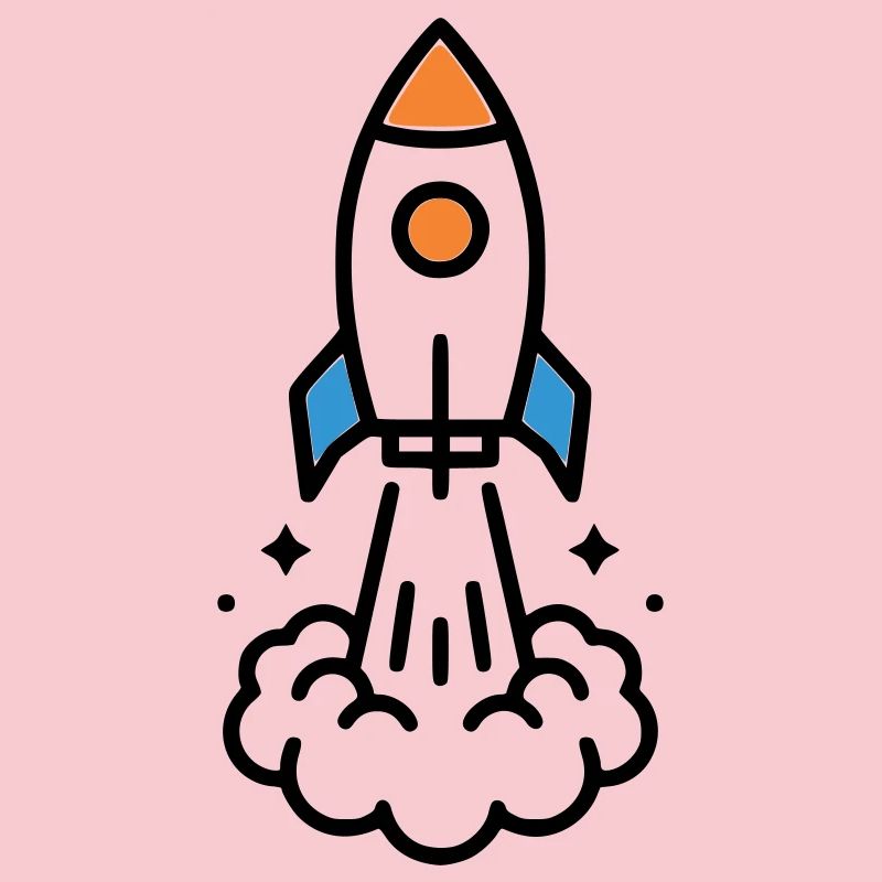 Comic spatial Rocket Launch