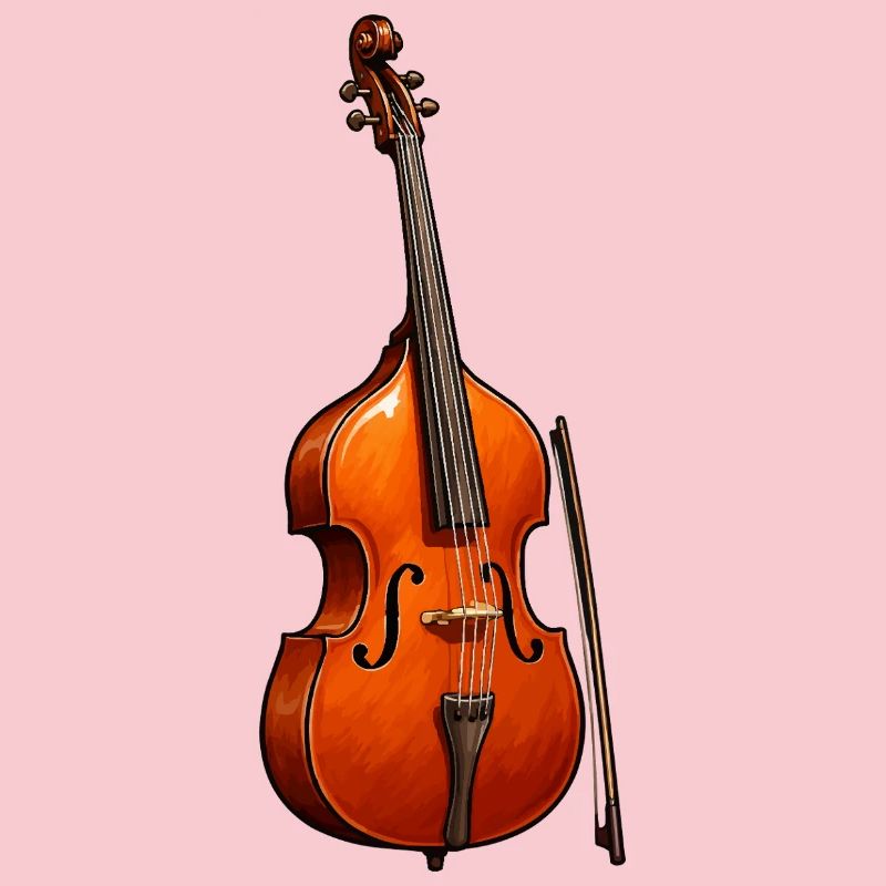 Violin in warm red patterns