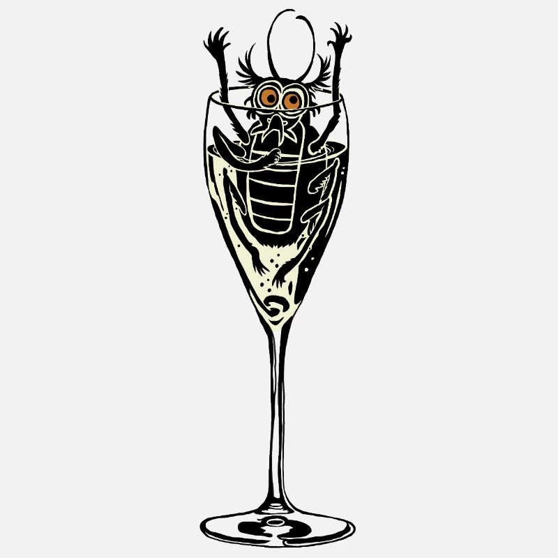 Insecte dans le vin mousseux