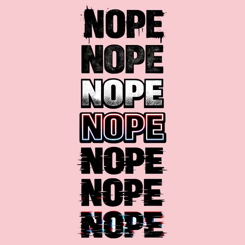 Nein, Neon-Glitch-Textstack