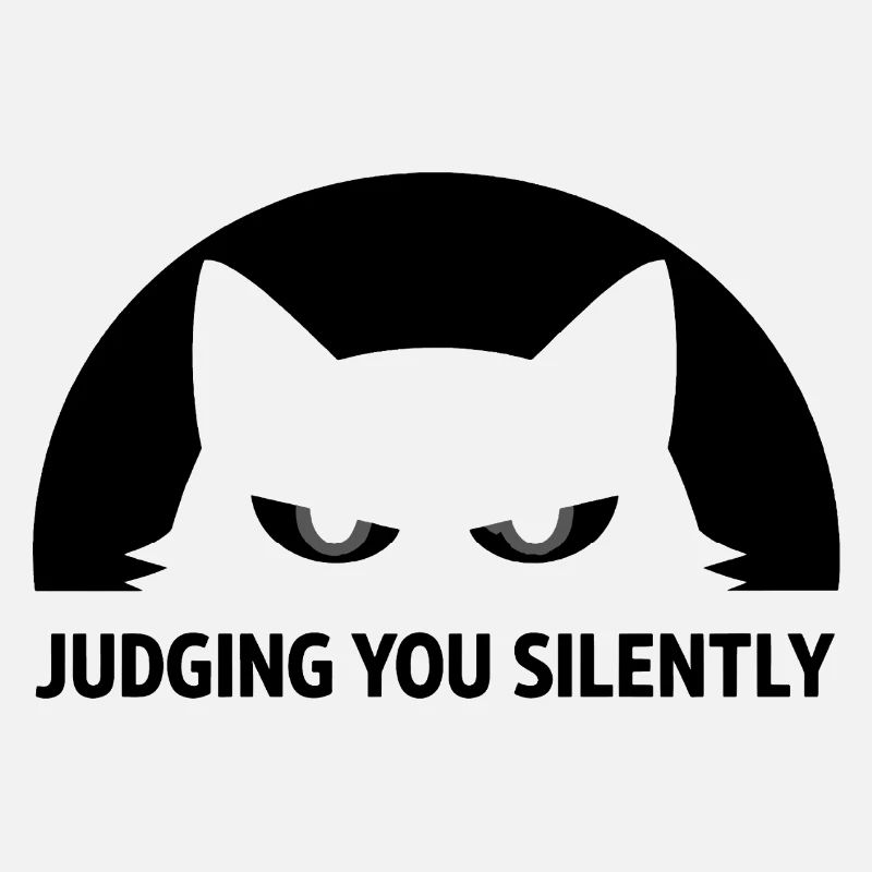 Cat Silent Judgment Black Humor