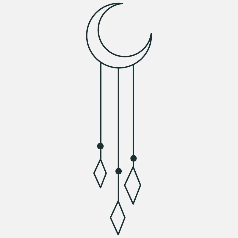 CROISSANT DE LUNE BOHO avec pendaisons