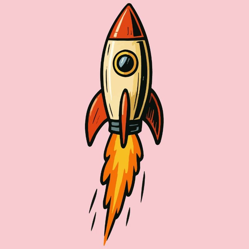 Rocket Illustration Fire Flight
