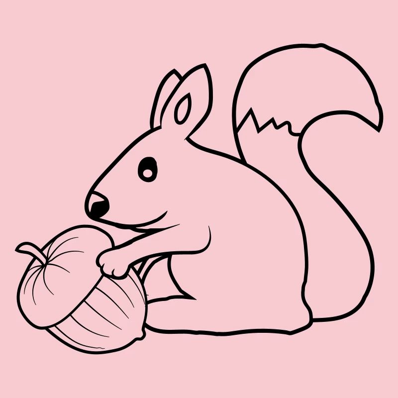 Fröhliches Eichhörnchen Eichel