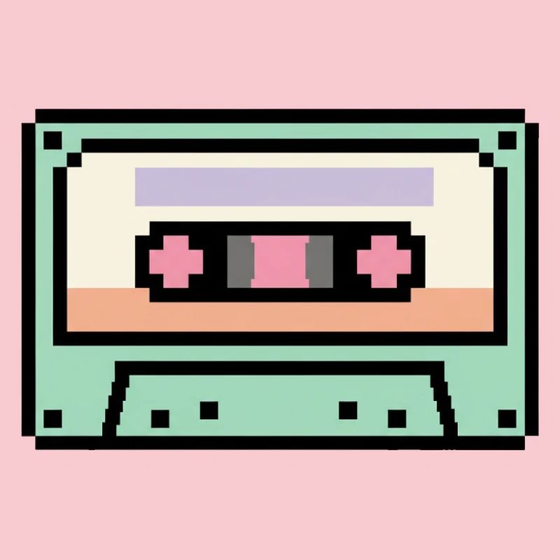 Cassette rétro 8 bits pixel art