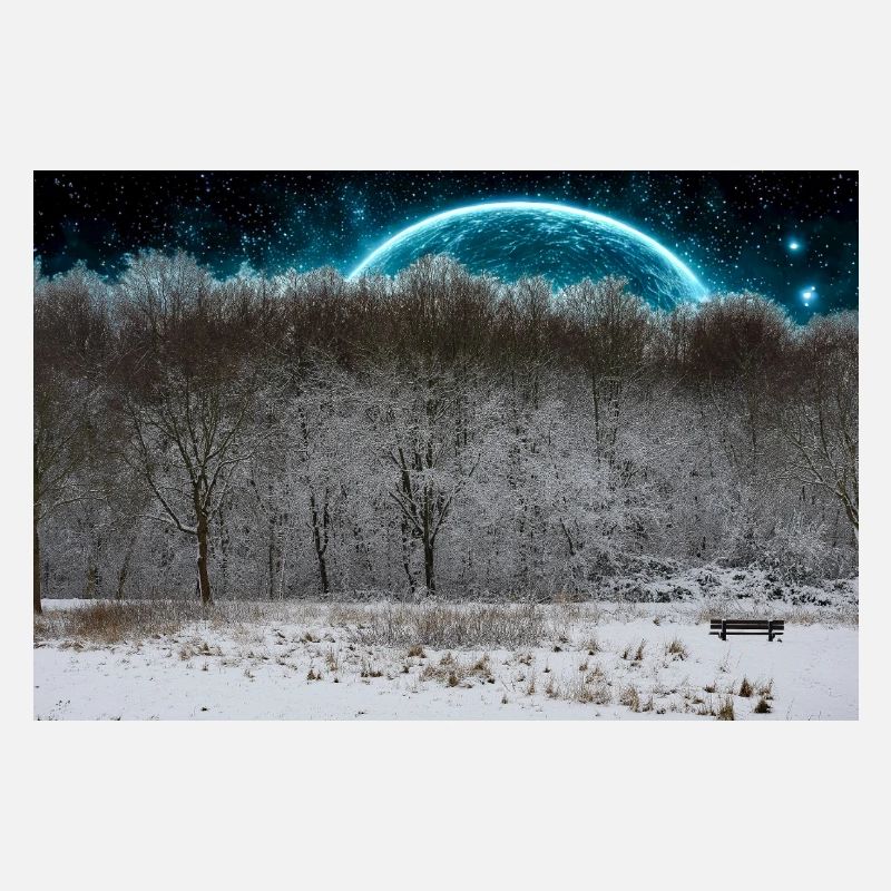 Lune céleste d’hiver dans la forêt