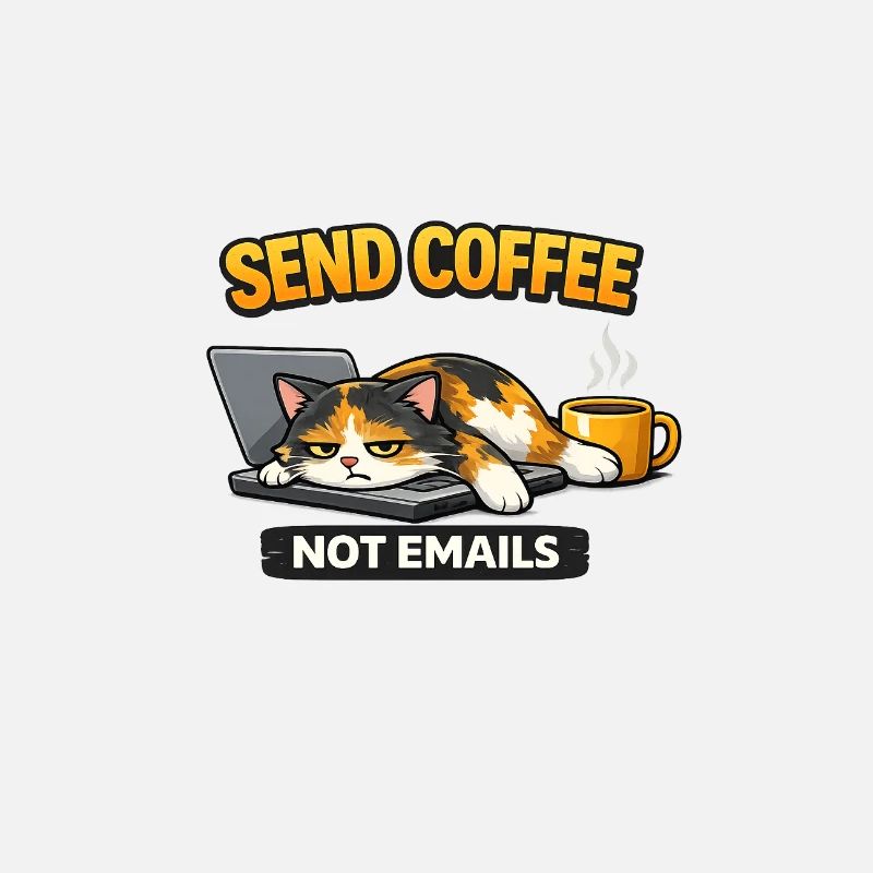 Schreib Kaffee nicht per E-Mail Katze – lustiges Arbeitsshirt