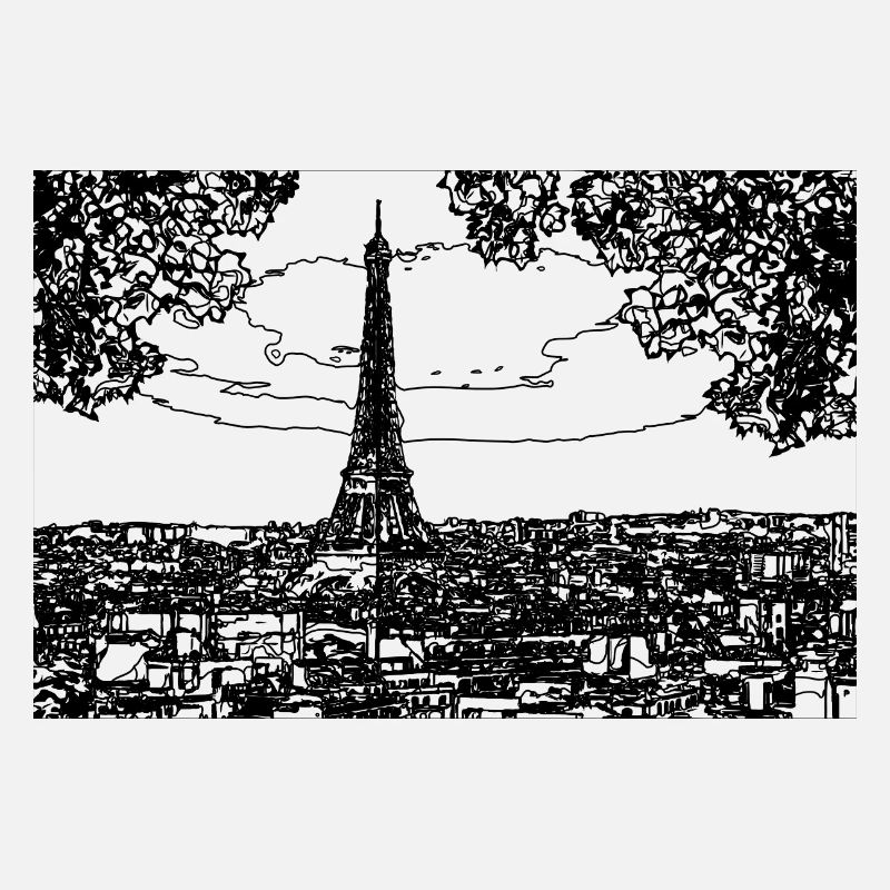 Tracé au trait de la tour Eiffel