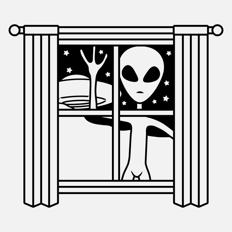 Alien UFO window at night