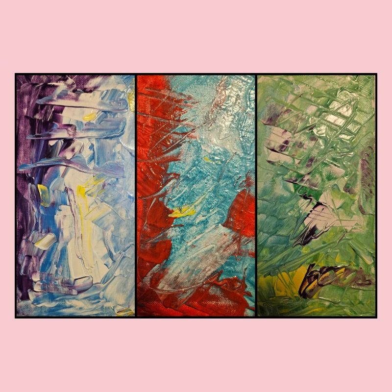 Triptychon Farbfluss