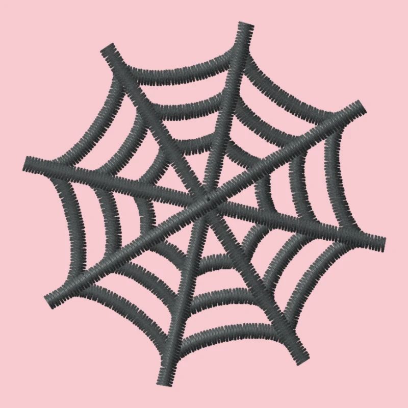 Embroidered spider web