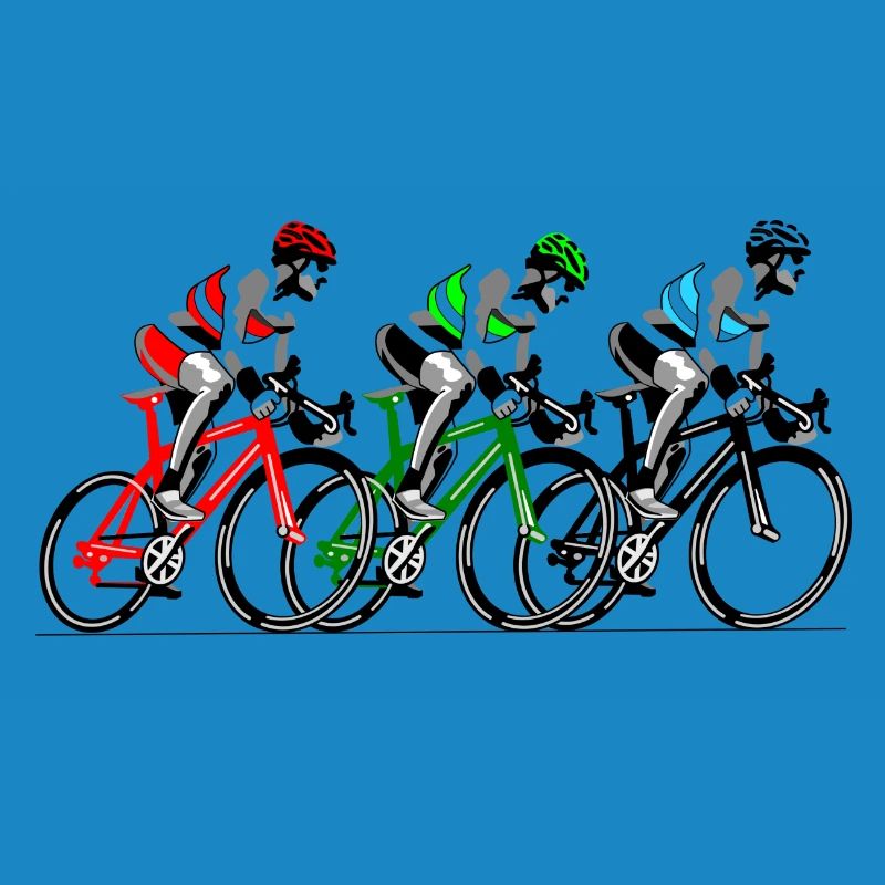 Three cyclists on the move