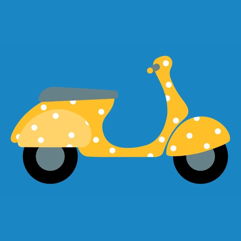 Scooter Dots Yellow Pattern Points Vacances Été Fun