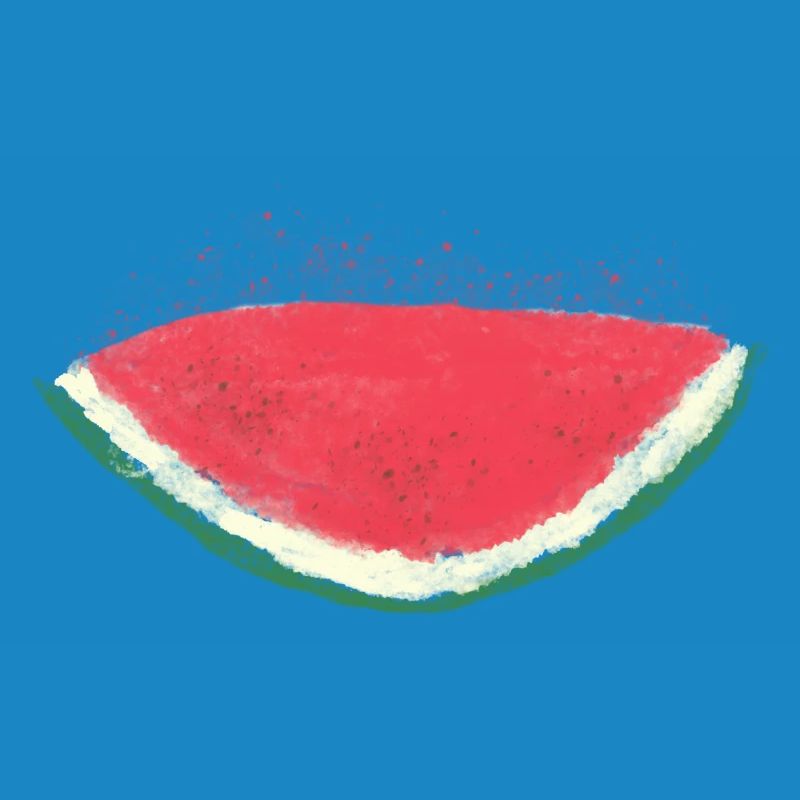 Melon, pastèque, aquarelle