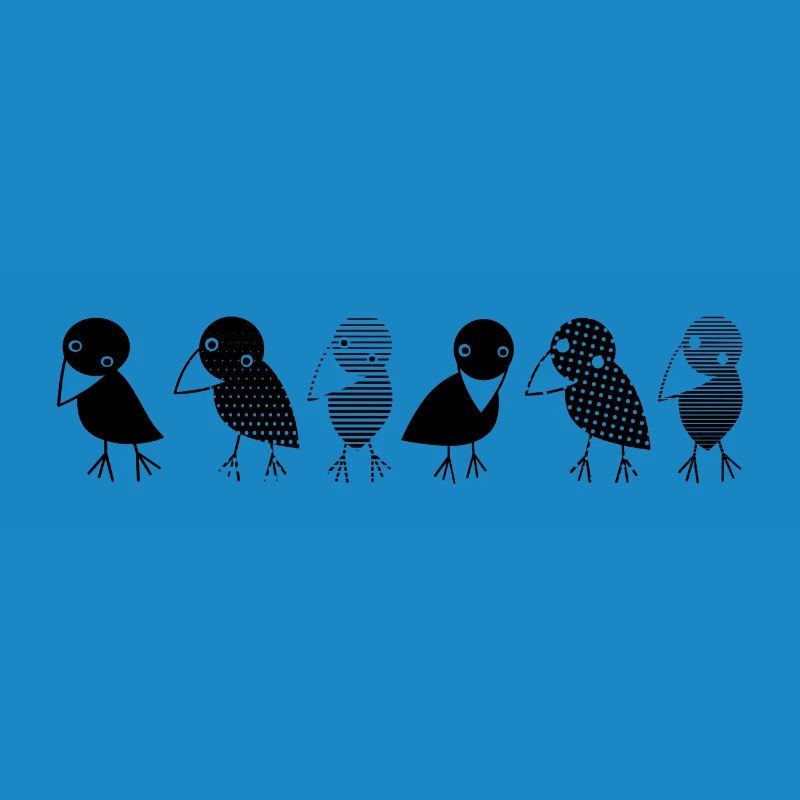 Crows at a glance. Cosy crows on a row