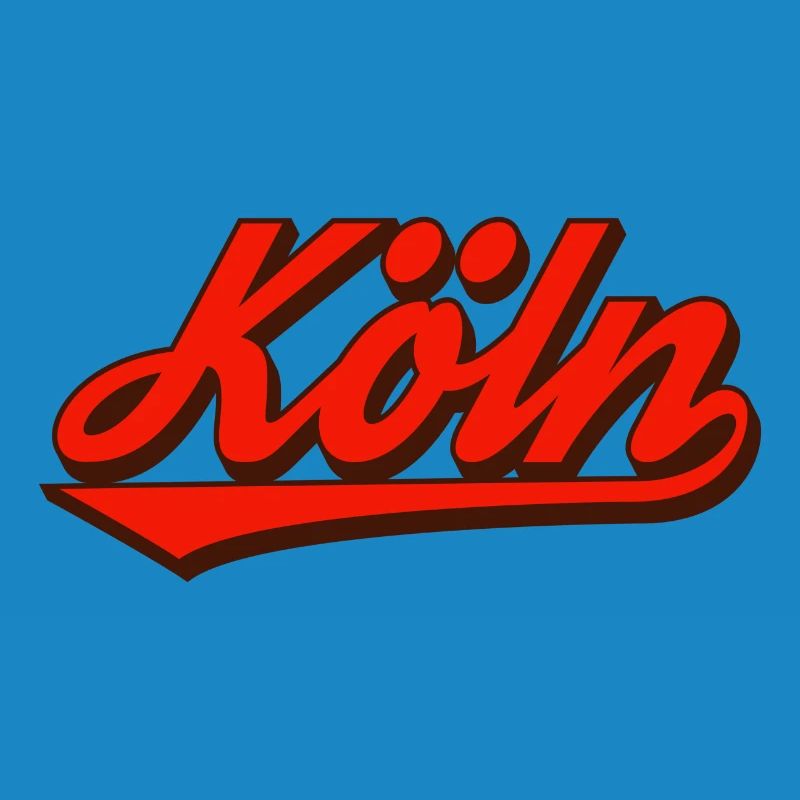 Köln Retro Script Logo Rot