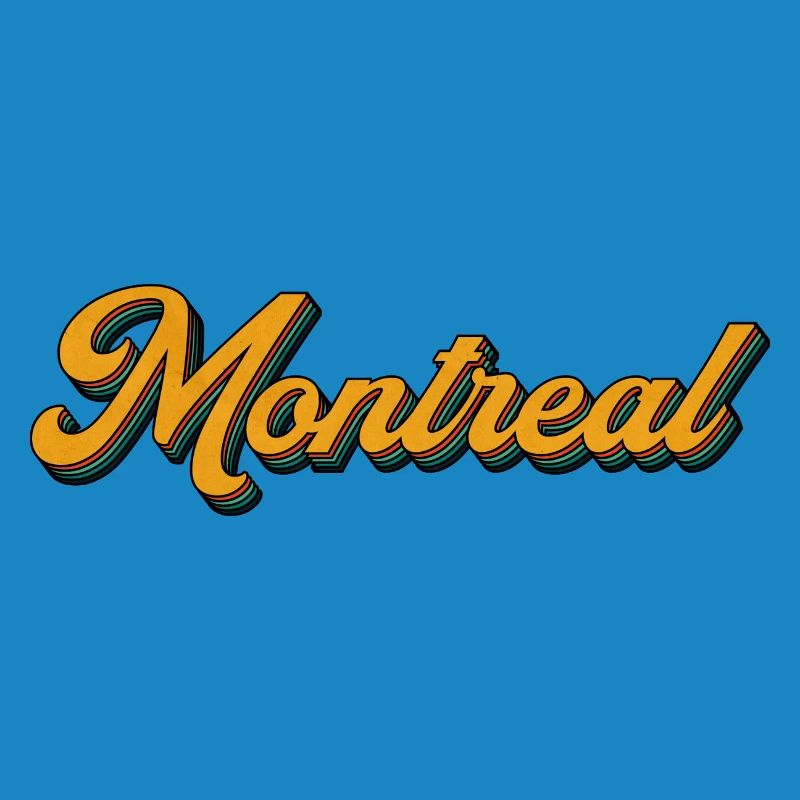 Montréal Retro Script Multicolore Shadow