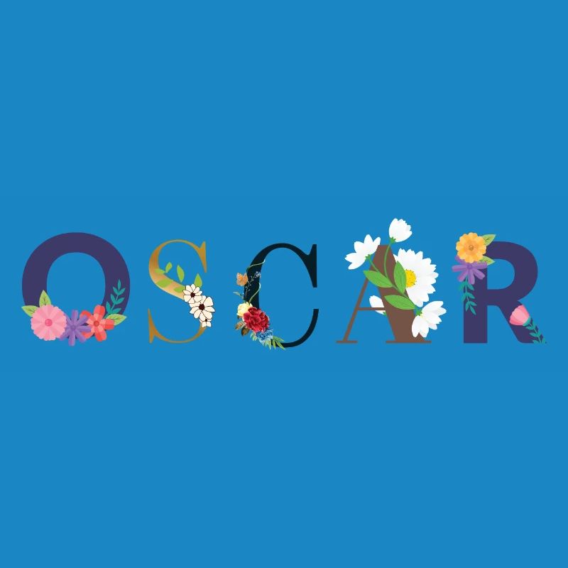Le nom d’OSCAR décoré de fleurs