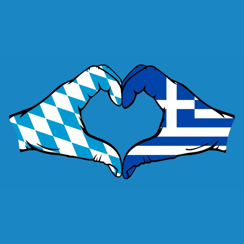 Bavière, Grèce, Drapeau, Aiguilles, Coeur