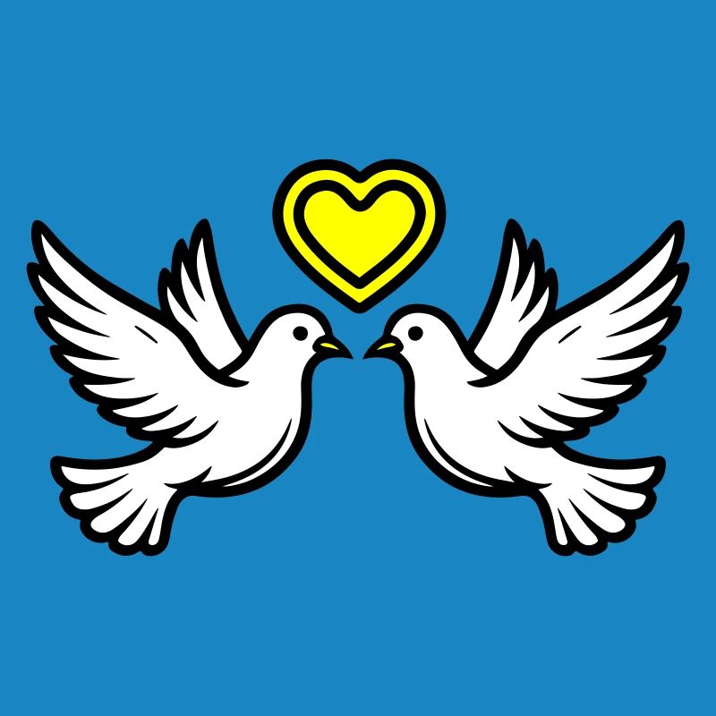 Hochzeit Taube Paar Ehepaar Herz