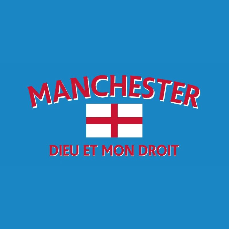 T-shirt à devise du drapeau de Manchester